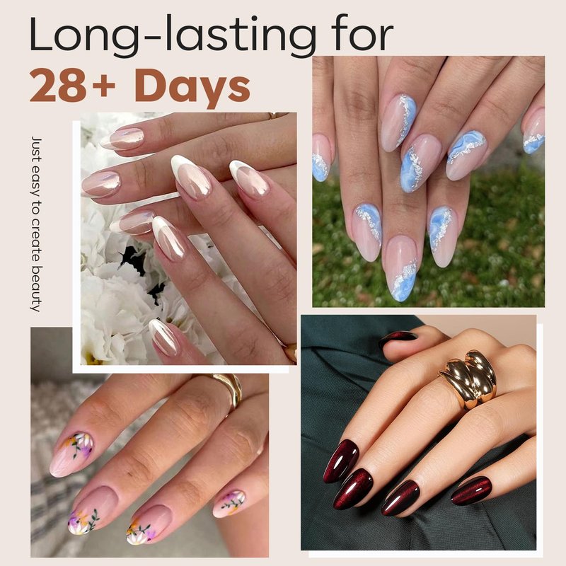 Short Almond Nail Tips - Gel Nail Kit for Perfect Manicure | Easy Application