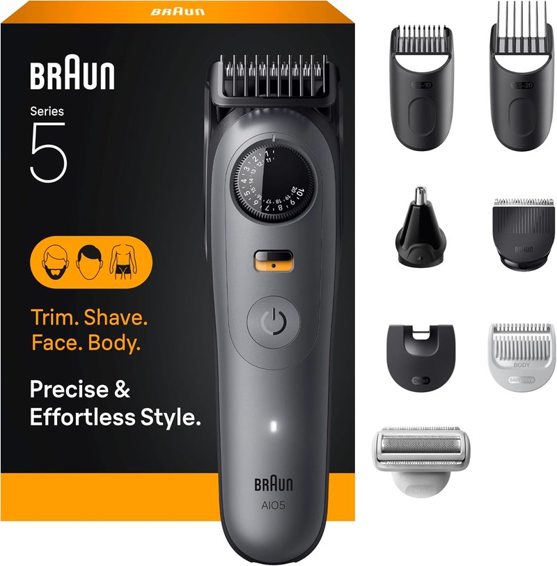 Braun Series 5 All-in-One Beard & Body Grooming Kit - Cordless Trimmer & Shaver for Men | AIO 5510
