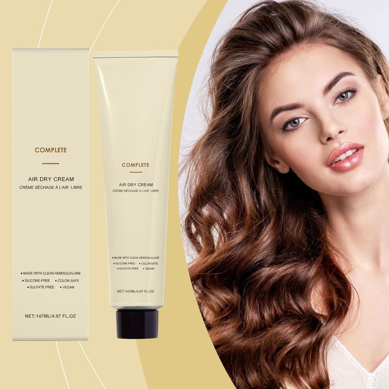 BlueBouff Air Dry Cream for Curly, Wavy Hair, Frizz Control Hair Care Product, Color-Safe, Sulfate-Free with Clean Hemisqualane, Silicone-Free, 4.97 fl oz
