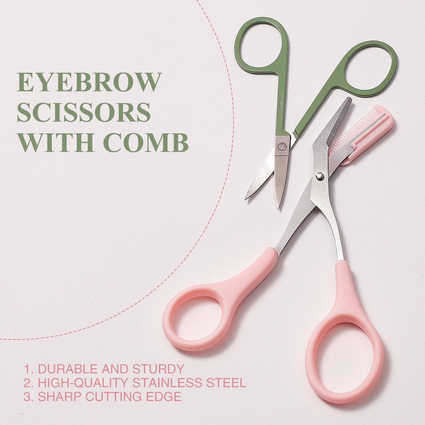 SWEET VIEW 48pcs Dermaplan Razor Kit for Women Face and Eyebrow with Brow Scissor, Facial Microblades Shaver Tool