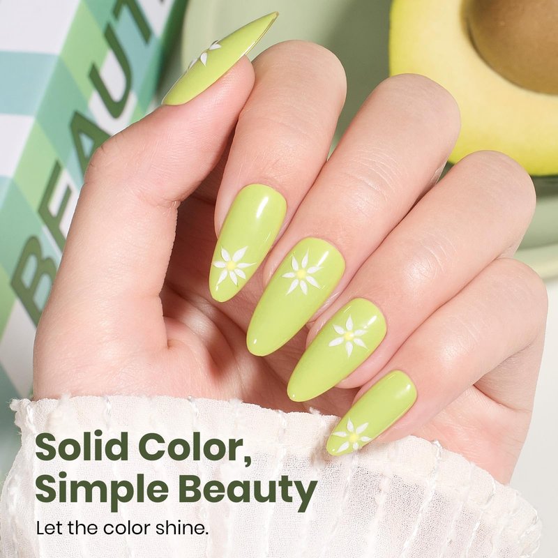 Beetles Green Gel Nail Polish - Fresh Pistachio 15ML/0.51Fl Oz, Light Green Gel Nail Polish, Neon Lime Color Soak Off UV LED Lamp Pastel Nails Art, Manicure Salon DIY Summer Day Nails