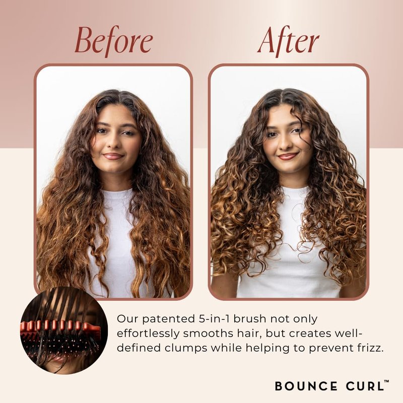 Bounce Curl Slay and Stay Bundle, Reversible Satin Hair Bonnet & Teal Define EdgeLift Brush