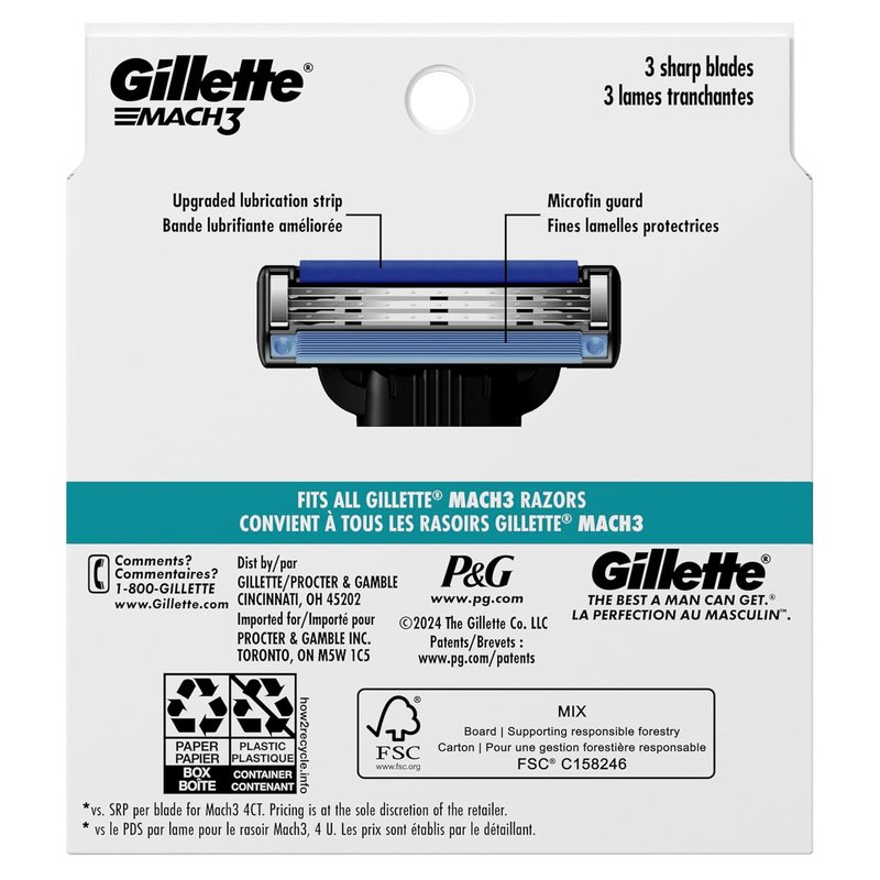 Gillette Mach3 Razor Blade Refills - 10 High-Performance Blades for a Smooth Shave