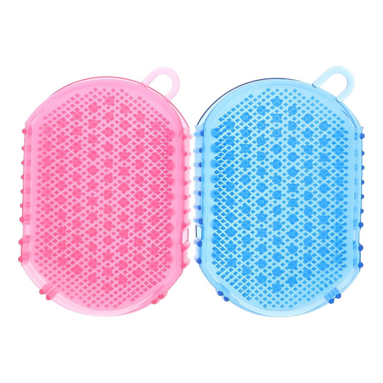 Healifty Massage Brush 2-Pack Double-Sided Silicone Body Scrubbers for Bath Exfoliating and Relaxation Convenient Household Spa Tool with Comfortable Grip 5.90X4.29X0.98In