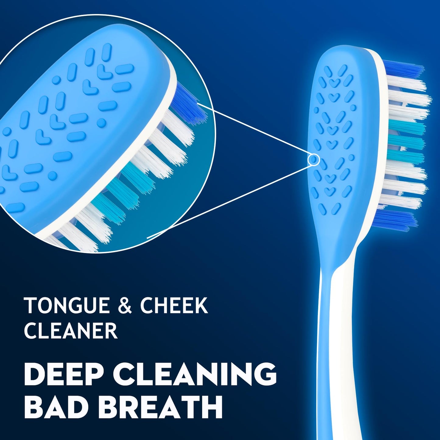 ZGYXQXJT Adult Hard bristled Manual Toothbrush with Excellent Cleaning Effect, Equipped with Tongue Coating Brush and Wavy bristles for More Effective Cleaning of Teeth（6pack）