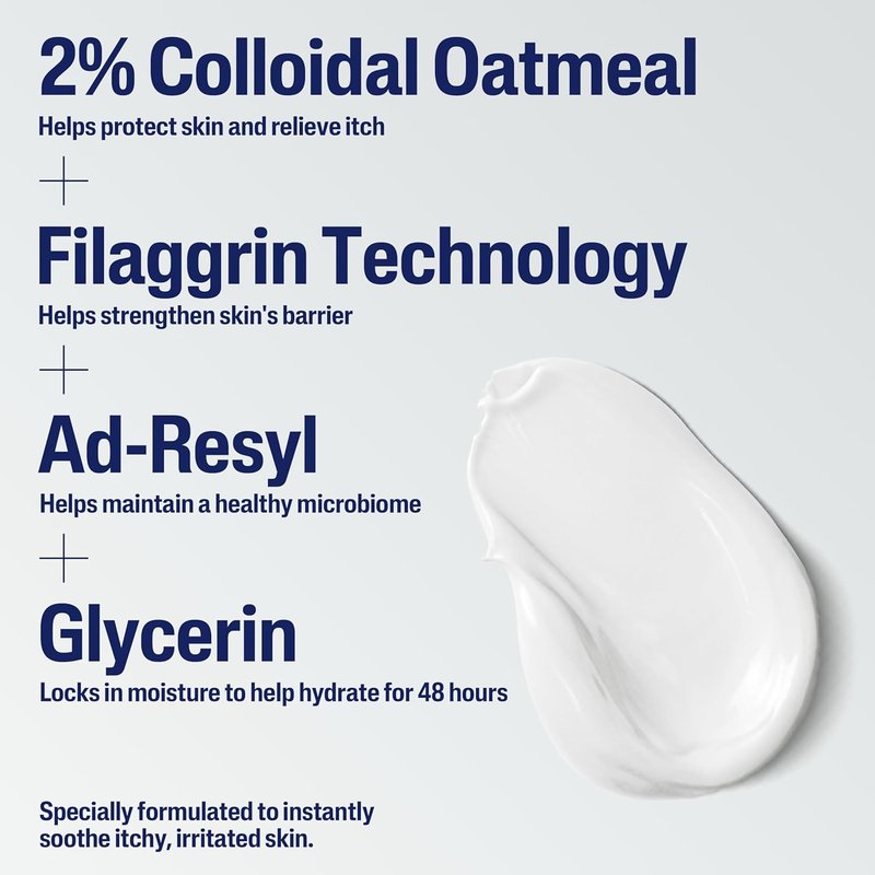 CETAPHIL Eczema Restoraderm Flare-Up Relief Cream - 8 oz | 48-Hour Hydration, Steroid-Free, Colloidal Oatmeal