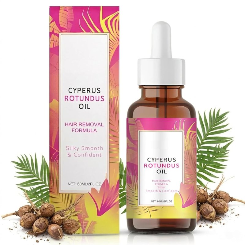 Natural Hair Removal Oil - Cyperus Rotundus Inhibitor for Slower Hair Growth | 60ml, All Skin Types