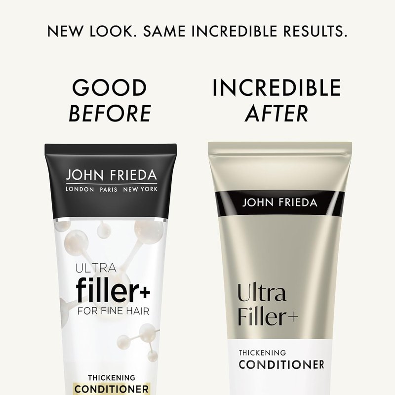 John Frieda ULTRAfiller+ Thickening Shampoo & Conditioner Set - Boost Volume for Fine Hair | 8.3 Fl Oz, 2-Pack