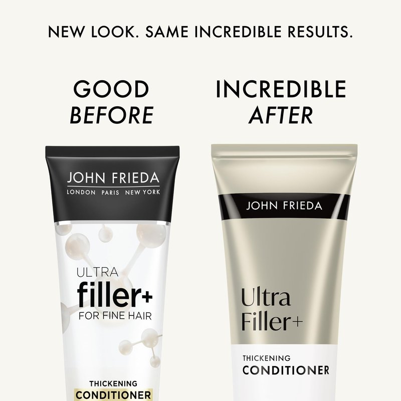 John Frieda ULTRAfiller+ Thickening Conditioner for Fine & Thin Hair, Lightweight Volumizing Conditioner with Biotin & Hyaluronic Acid, Silicone-Free, 8.3 fl oz
