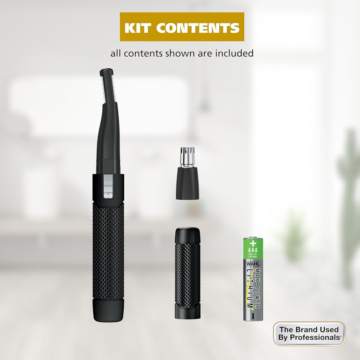 Wahl Manscaper® Dual-Sided Eyebrow & Nose Hair Trimmer for Men - Lithium Battery Powered | Model 3023805