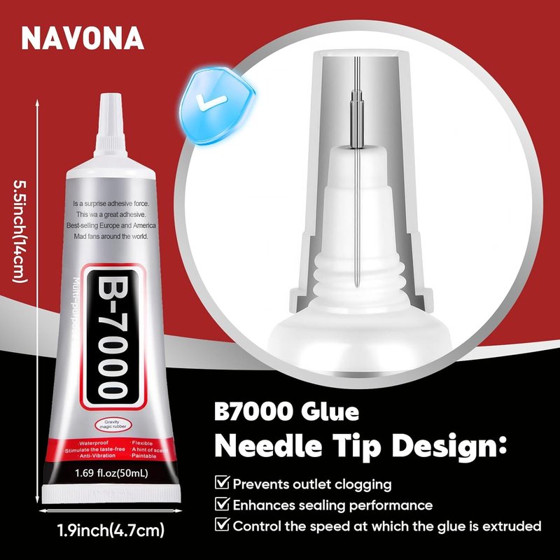 6 PCS 50ml B7000 Glue Clear with Precision Tip, Bedazzling Glue, Rhinestone Glues, Craft Glues, Jewelry Making, Nail Art, DIY, Makeup, Shoes