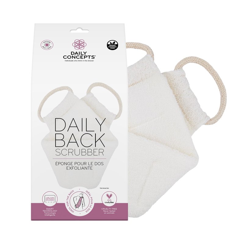 Daily Concepts - Daily Back Scrubber - gently exfoliates the skin with its soft natural organic cotton surface, while the soy-based core creates a rich lather (Refill)