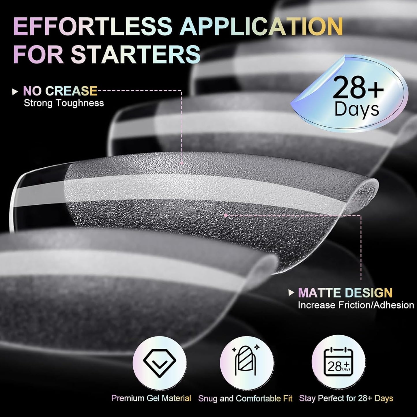 Skiennix Short Coffin Nail Tips - 240Pcs Soft Gel Pre-Shaped Nails | 12 Sizes for Home & Salon Use