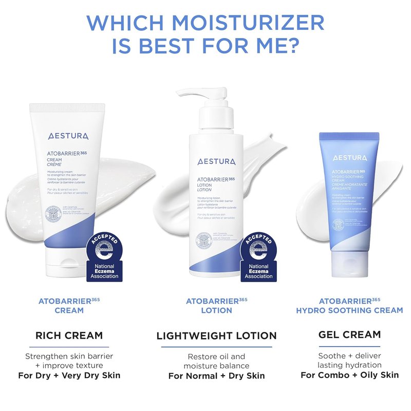AESTURA ATOBARRIER365 Cream - Korean Face Moisturizer with Ceramides for Dry & Sensitive Skin | 120H Hydration, 80 mL