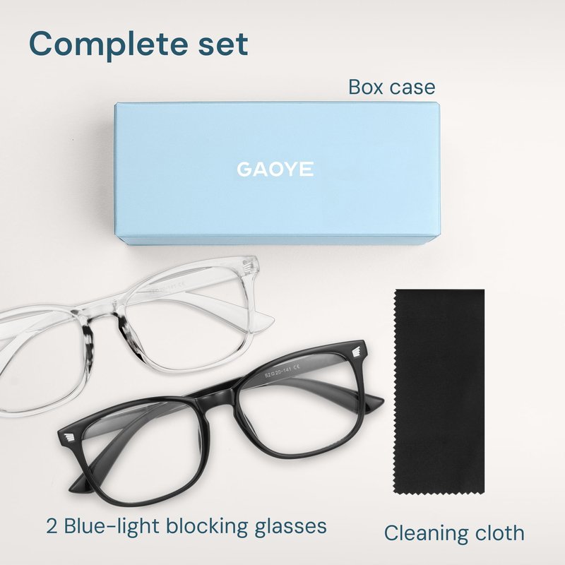 Gaoye Eyewear Frames for Men - Blue Light Blocking Square Glasses, Anti UV Ray Computer Gaming, Blue Blockers for Women