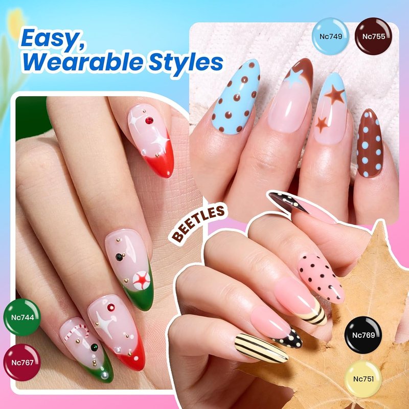 Beetles Gel Nail Polish Kit - 20 Vibrant Colors with UV Light | TPO & HEMA Free Base & Top Coat for DIY Nail Art
