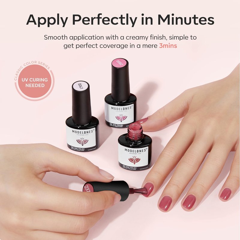modelones Jelly Gel Nail Polish, 6 Colors Nude Gel Polish Milky White Pink Red Neutral Nail Art Design Translucent Kits Soak Off LED Nail Lamp Manicure Salon DIY Girls Women Gift