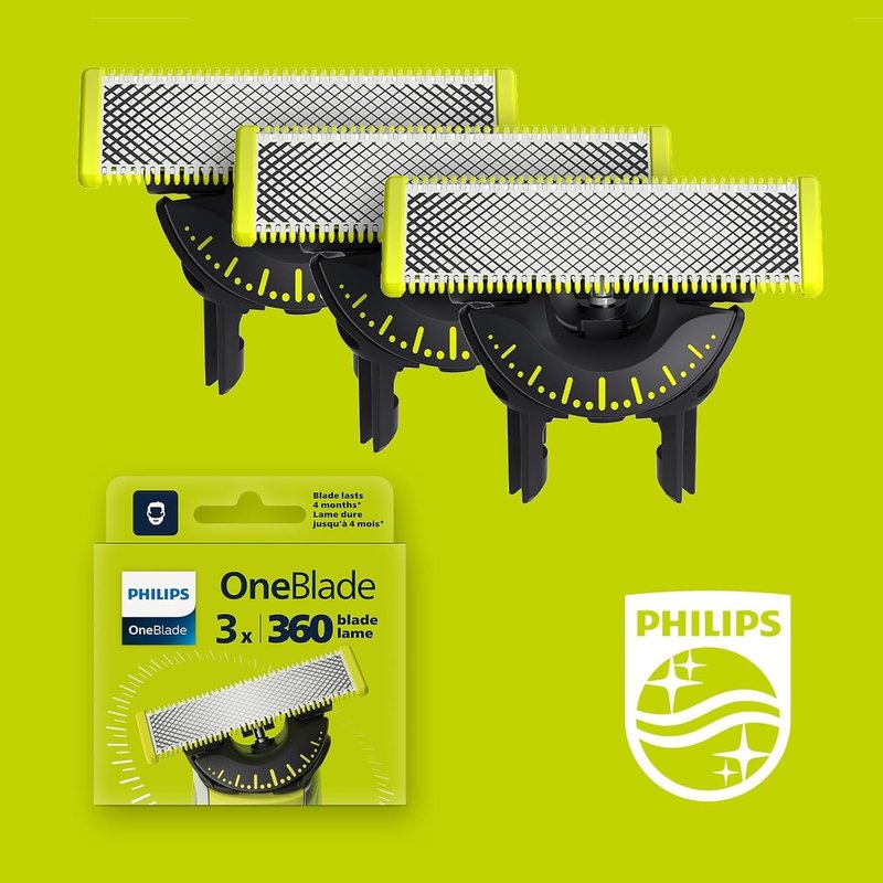 Philips OneBlade 360 Replacement Blades - 3 Pack for Electric Shaver & Trimmer | Model QP430/60