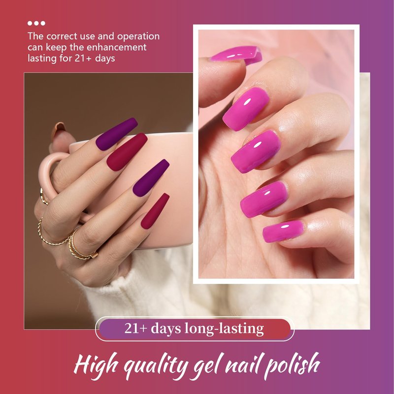 Gel Nail Polish Kit with UV Light - 32 Color Soak Off Set | DIY Manicure Tools for Women