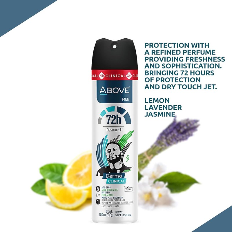 ABOVE Clinical Antiperspirant Deodorant for Men | 72-Hour Protection with Tea Tree Oil - 3.17 oz, Stain-Free Dry Spray