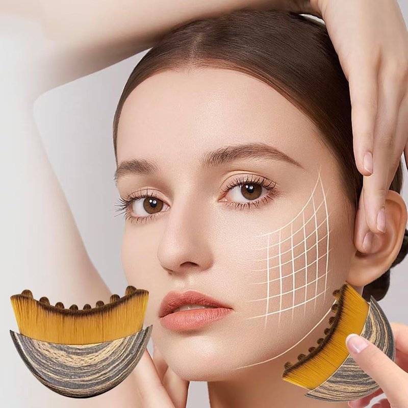 New Lymphatic Contour Face Brush,Chin & Facial Sculpting Designed to Fit Precisely and Relieve Fatigue Detox & Lift, Improves Skin Glow & Absorption (1 Pcs)