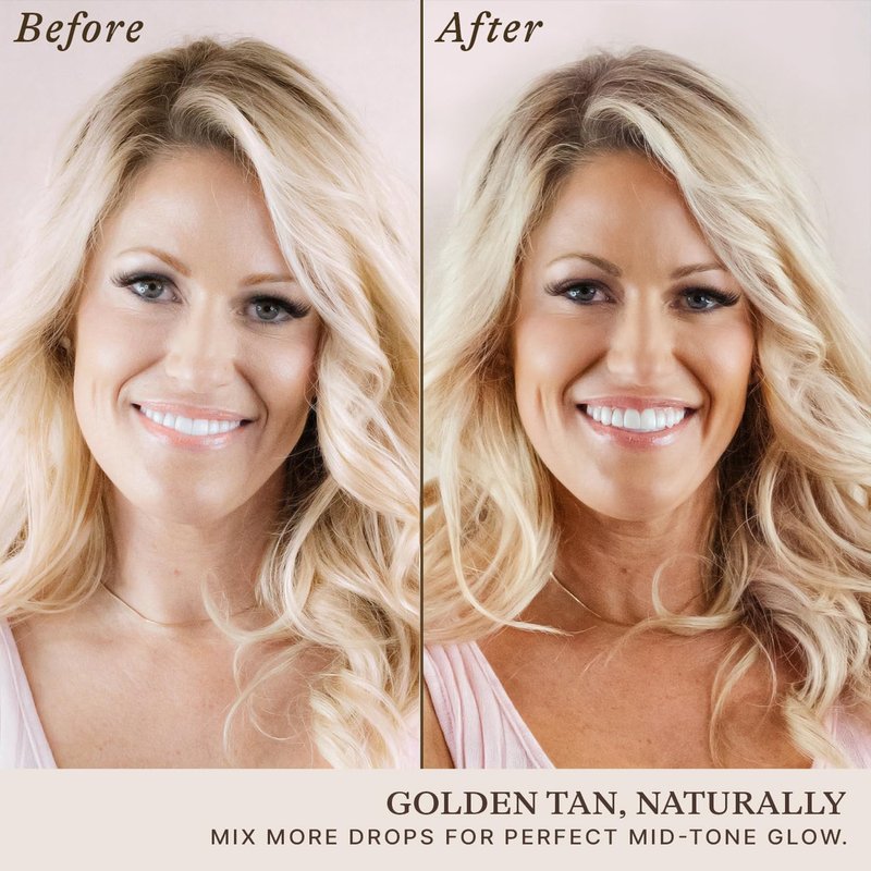 Self Tanning Drops - Natural & Organic Face Tanner | Medium Moisturizing Bronzing Drops for Face & Body