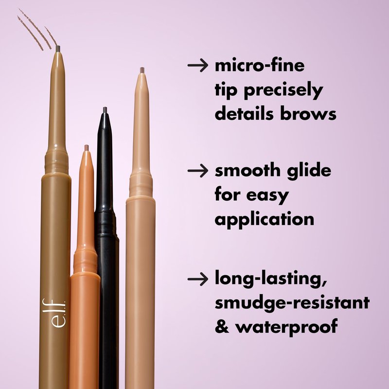 e.l.f. Micro-Fine Brow Pencil, Waterproof Brow Color & Spoolie For Shaping Brows & Creating A Feathered Natural-Looking Finish, Vegan & Cruelty-Free, Espresso