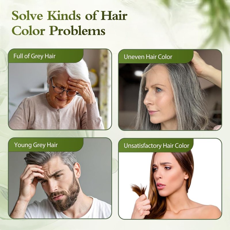 Hynqor Dark Brown Hair Dye Shampoo,Gray Hair Cover up Herbal Semi-Permanent Hair Color Shampoo for Women Men