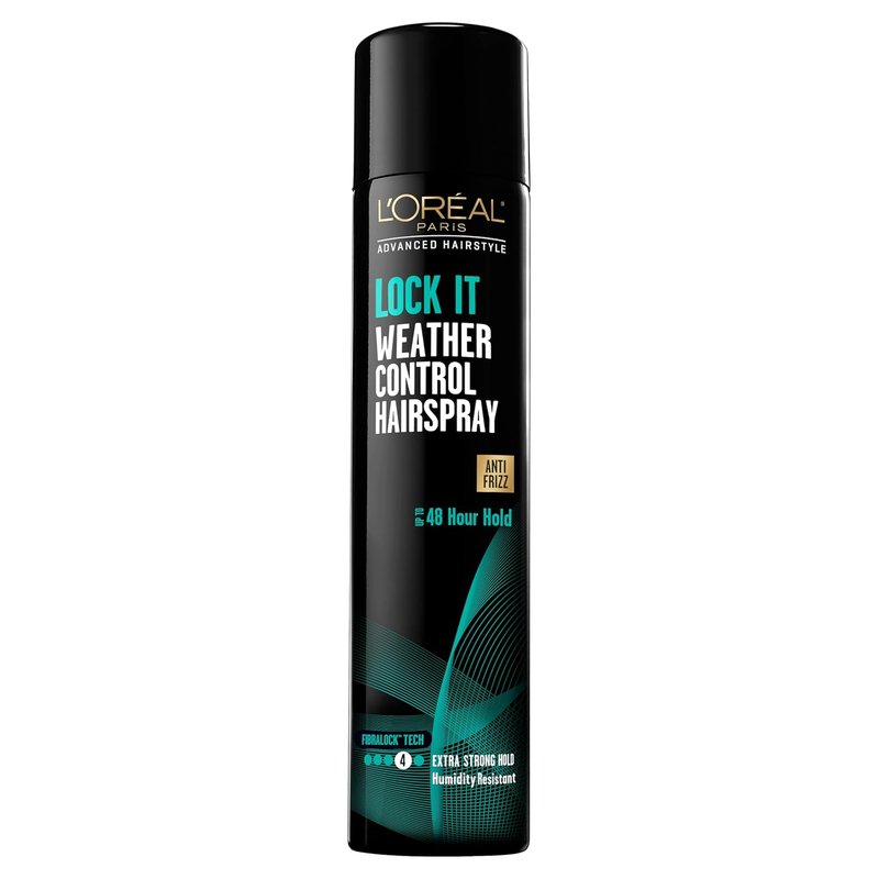 L'Oreal Paris Hairspray - LOCK IT Weather Control for 48-Hour Strong Hold | Humidity Resistant, Lightweight, 8.25 oz