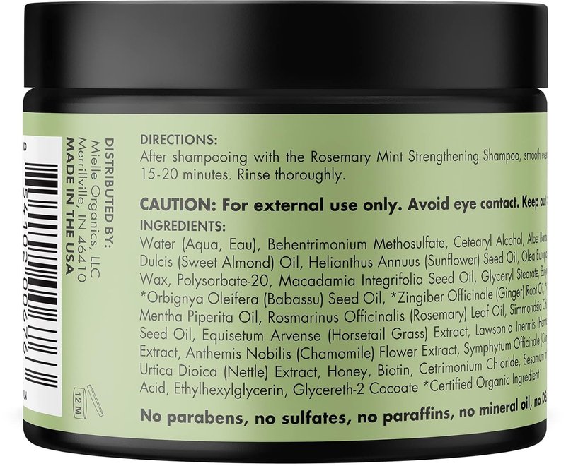 Mielle Organics Rosemary Mint Hair Oil & Masque | Nourishing Scalp Treatment