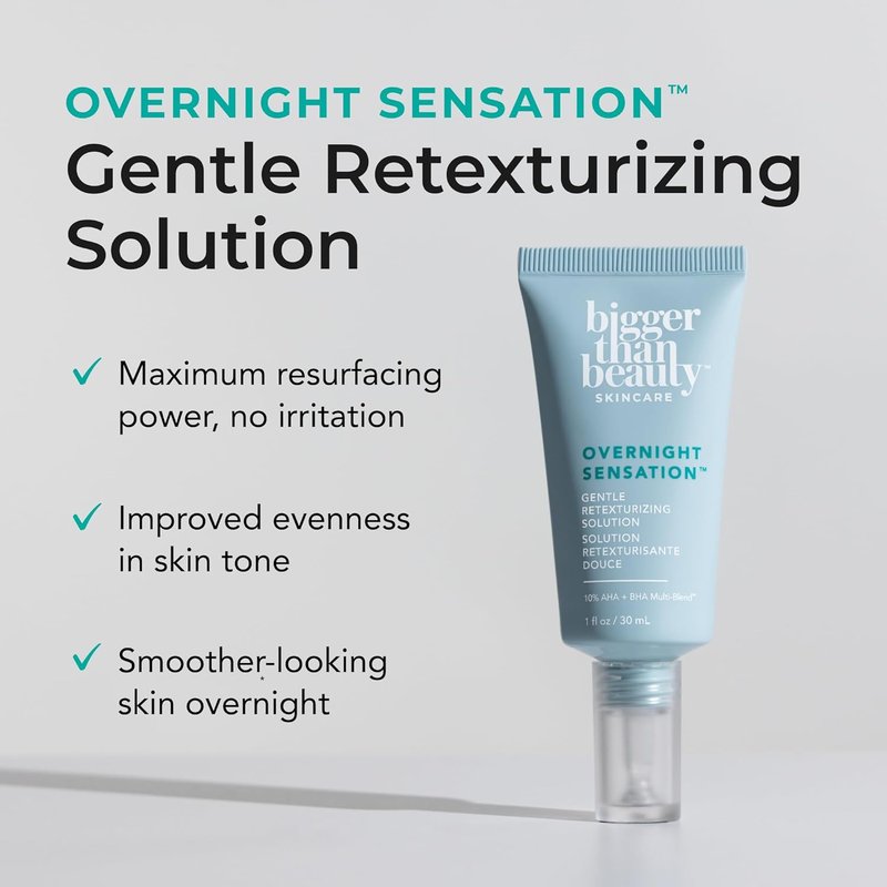 Overnight Sensation Exfoliator - Gentle Retexturizing Solution with Vitamin C & Probiotics | Vegan, All Skin Types
