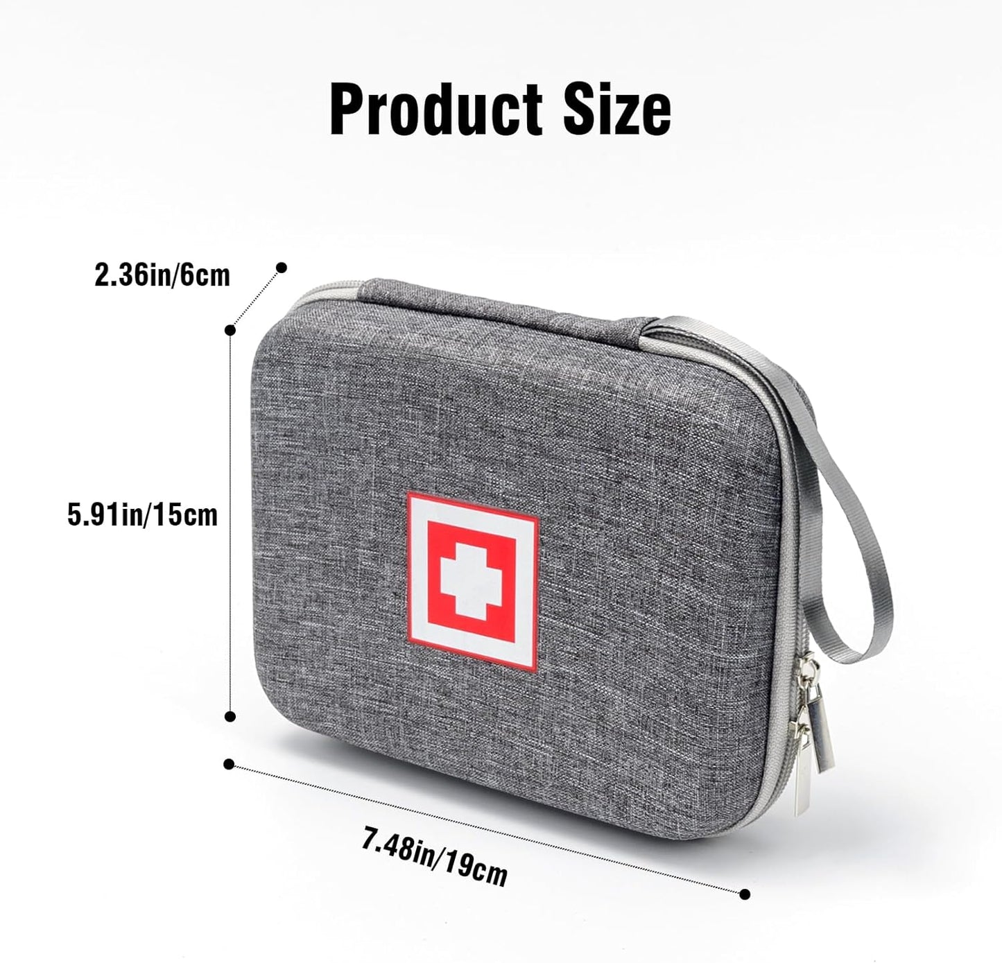 Skiennix Protective Carrying Case - Hard Shell Travel Bag for Portable Nebulizer & Asthma Accessories (Gray)