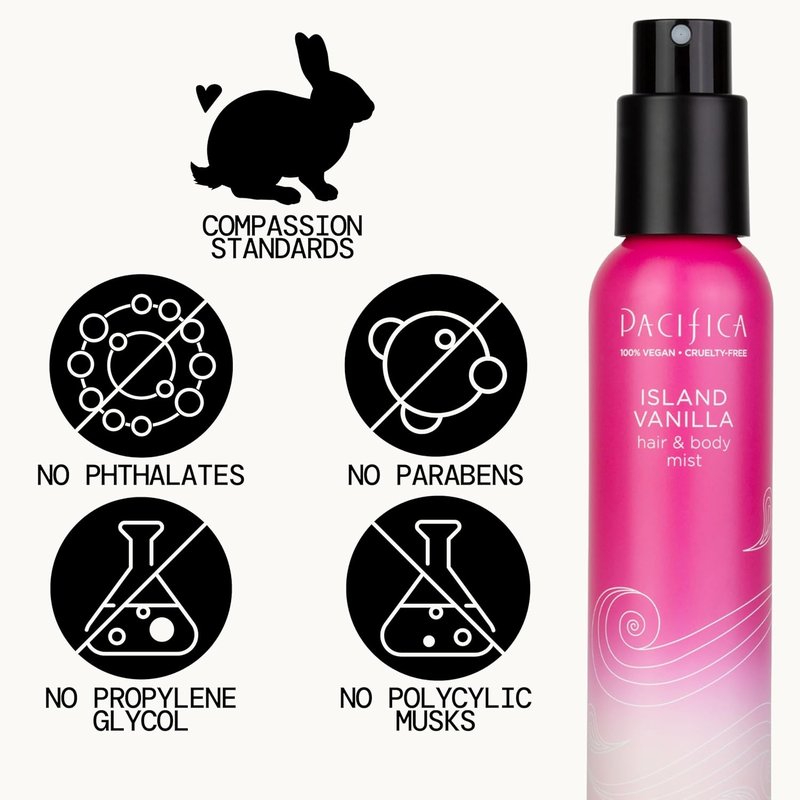Pacifica Hair Mist Perfume - Island Vanilla Body Spray | Alcohol-Free, Vegan, 5 oz