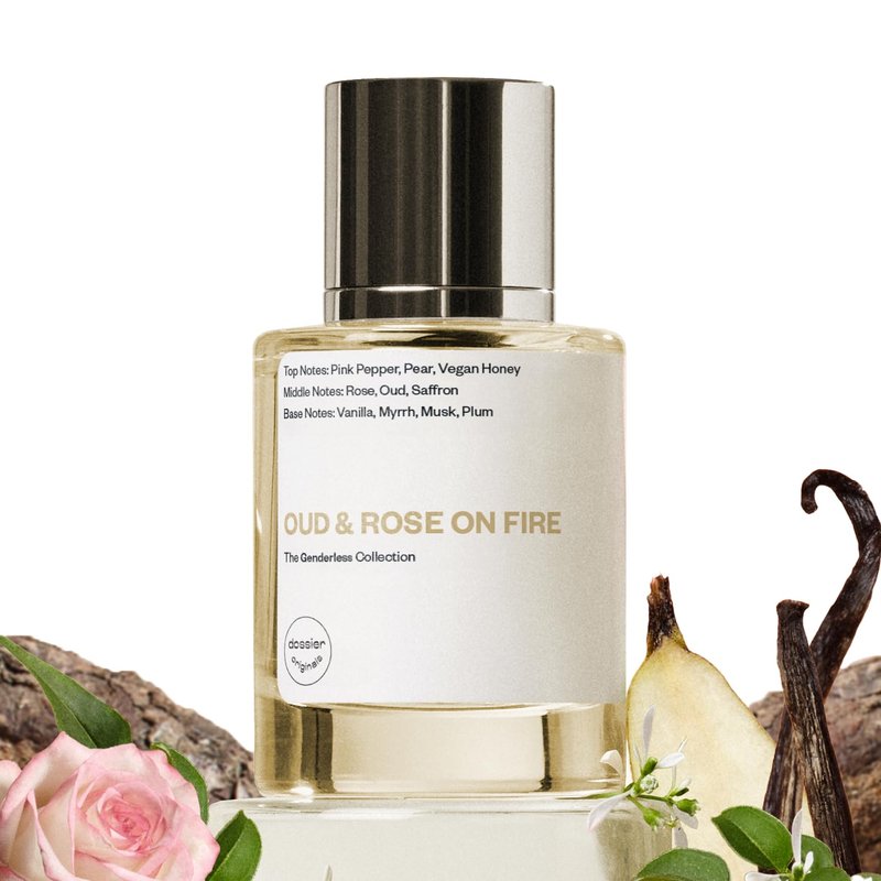 Dossier - Originals - Oud & Rose on Fire - Eau de Parfum - Long-Lasting Smoky Floral Oud Fragrance - Unisex - 1.7 fl oz (50ml)