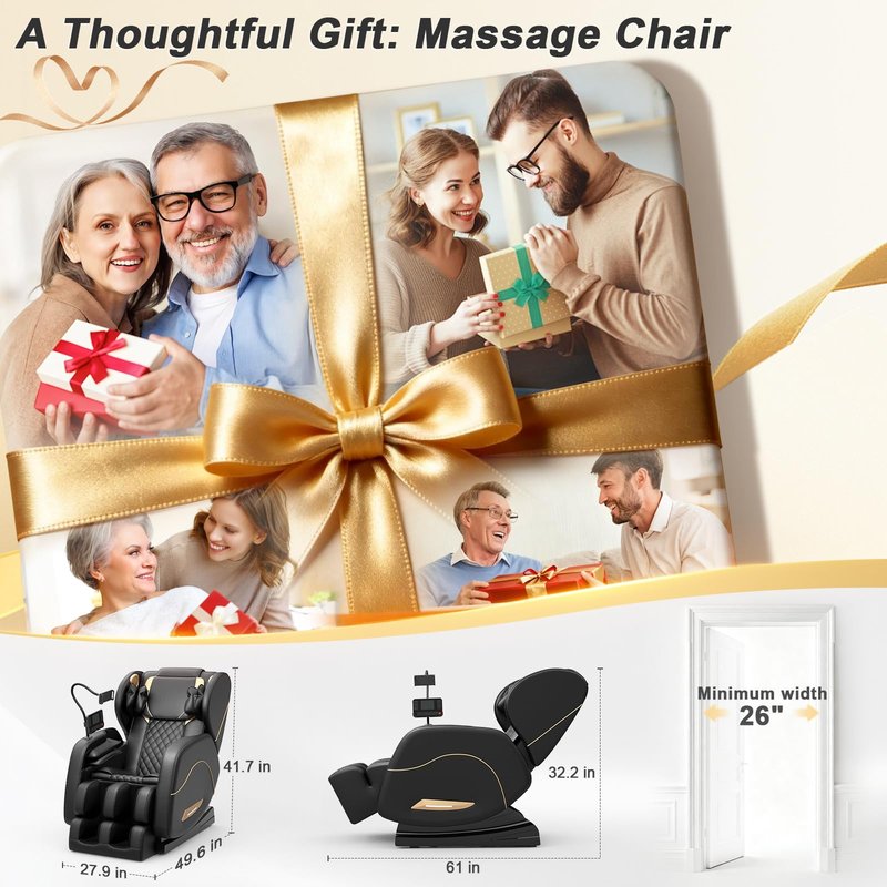 Megashock SL Track 2026 Massage Chair Full Body, Zero Gravity Massage Chair with Back Heat, 12 Fixed Rollers, Foot Massage, Airbag Massage and Bluetooth Speaker for Home and Office