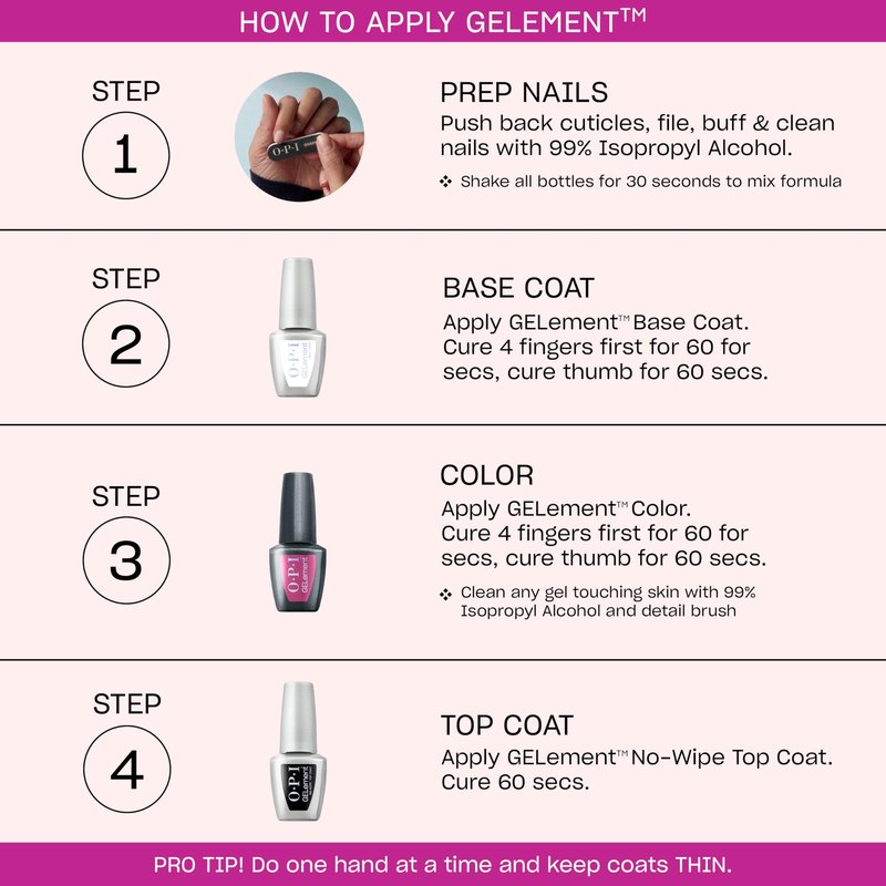 OPI GELement Clawberry Margarita | Opaque Bright Hot Pink Crème LED Cure Gel Nail Polish | DIY Salon Quality Gel Manicure | Vegan Formula, Durable Wear with High Shine Finish | 0.3 Fl Oz.