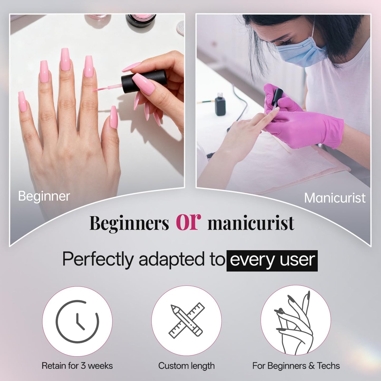 Soft Gel False Nail Tips - 500PCS Half Cover Acrylic Tips for French Style Manicure | 10 Sizes in Box