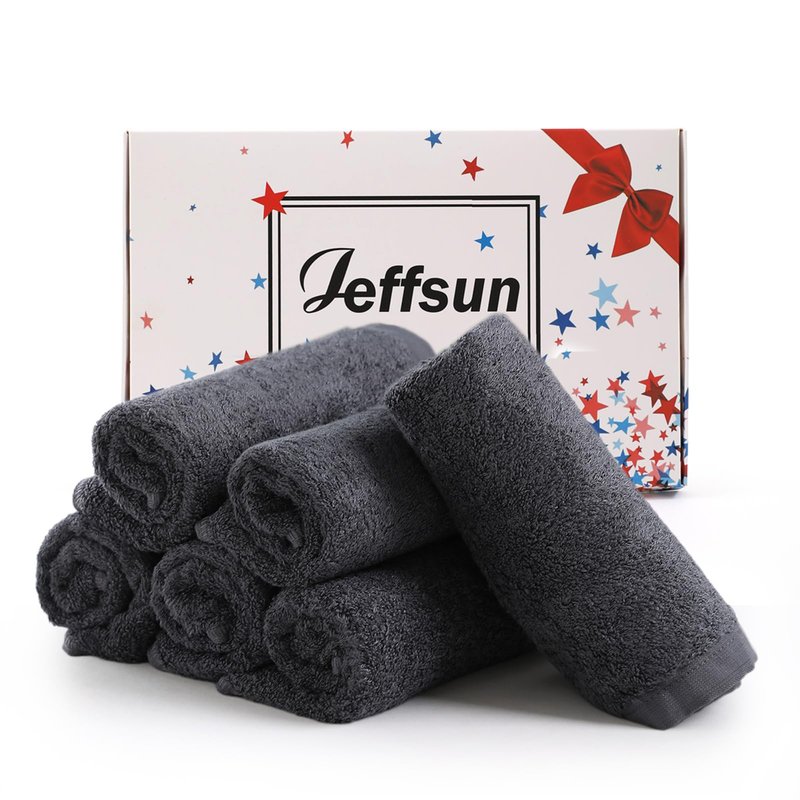 Face Towels 6 Pack, 13x13 inch Extra Large Grey Wash Cloths on Sensitive Skin, Super Soft and Gentle Bath Washcloths for Face and Body, Easy to Rinse Fast Dry Makeup Remover Eraser Face Cloths