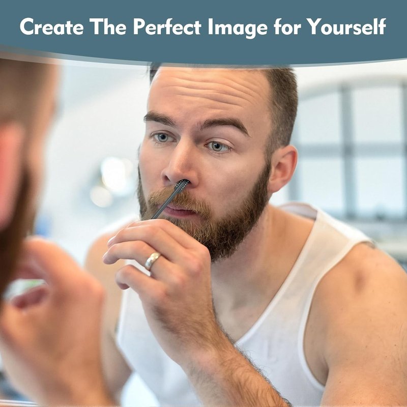 Skiennix 2-in-1 Nasal Hair Cutter - Double-Sided Nose Hair Trimmer with Soft Cleaning Brush | Portable Gray Design for Men & Women