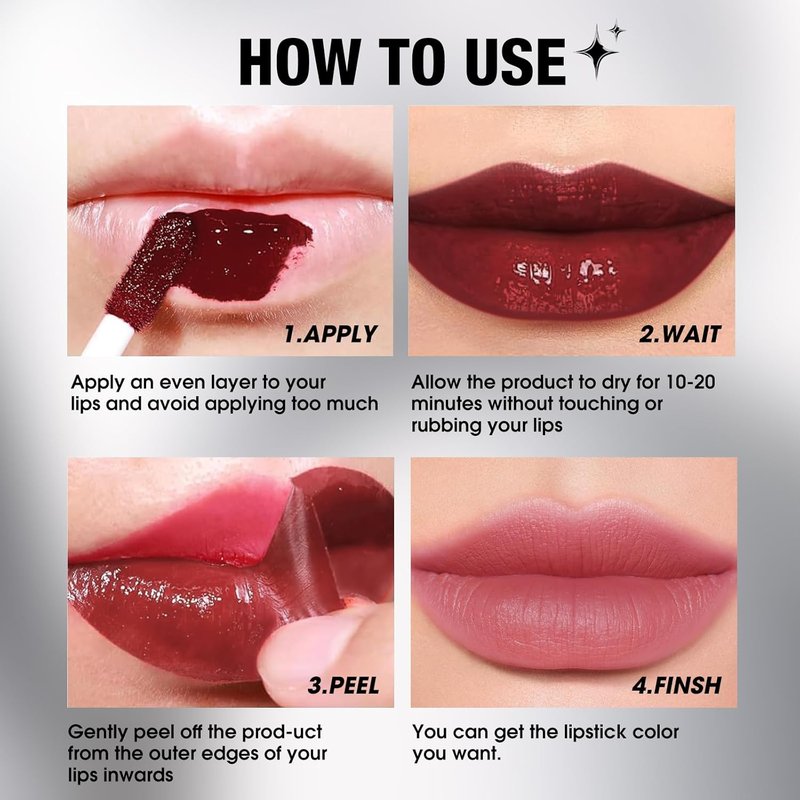 Long-Lasting Peel Off Lip Liner Set - Waterproof & Smudge-Proof Matte Makeup | Perfect Gift for Girls (#3)