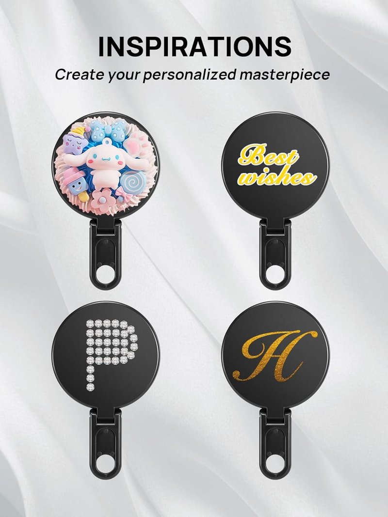 OMIRO Mini Hand Mirror - 3-Inch Compact Folding Design for Men & Women | Black, 1 Pack