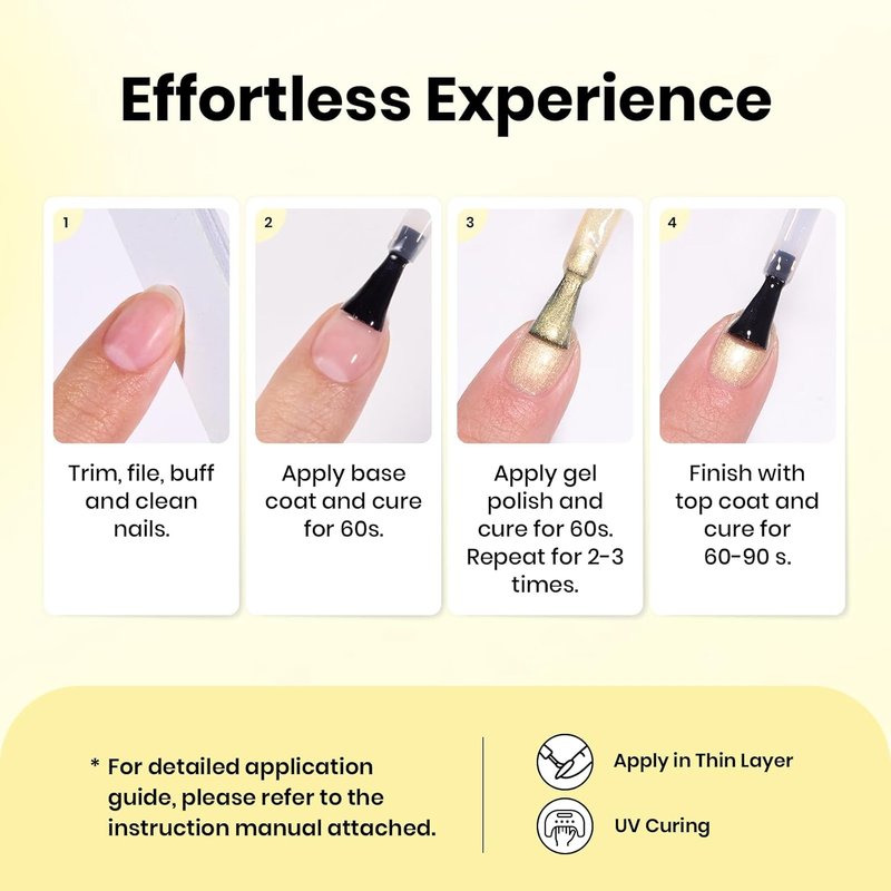 Beetles Yellow Gel Nail Polish - Shimmer Glitter Butter Yellow | 15ML Pastel Creamy Soak Off UV LED Nail Color for Home Salon