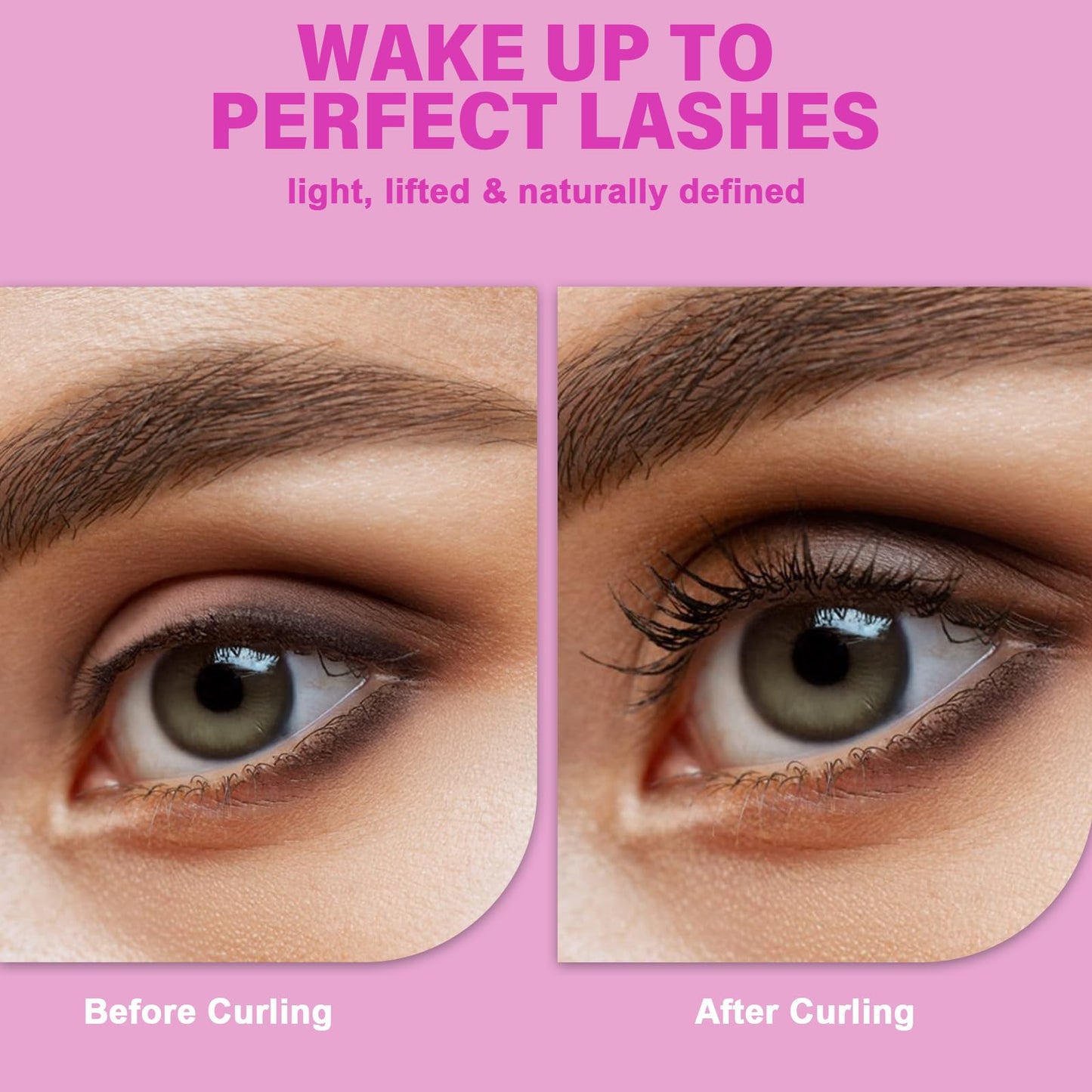 Whalrace Eyelash Curlers with 6PCS Extra Replacement Pads, Premium Quality Eye Lash Curler, Superior Curling Effect, Easy to Hold and Use, Valentine's Day Gift for Her - Orange Purple Handle