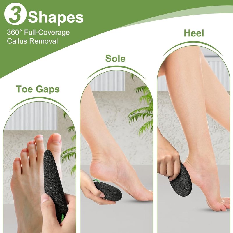 Pumice Stone for Feet, 3 Pack Natural Earth Lava Foot Callus Remover & Pedicure Exfoliator Tools for Heels, Soles and Toe Gaps, Foot Scrubber for Dry & Dead Skin
