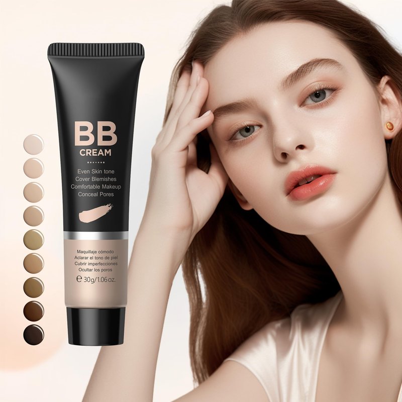 MIESCHER Hydrating BB Cream, Full-Coverage Foundation & Concealer Face Moisturizer for Women Beauty Skin, Even Skin Tone, Oil Control & Cover Flaws, Natural Finish for All Skin Types (Off-White 110)