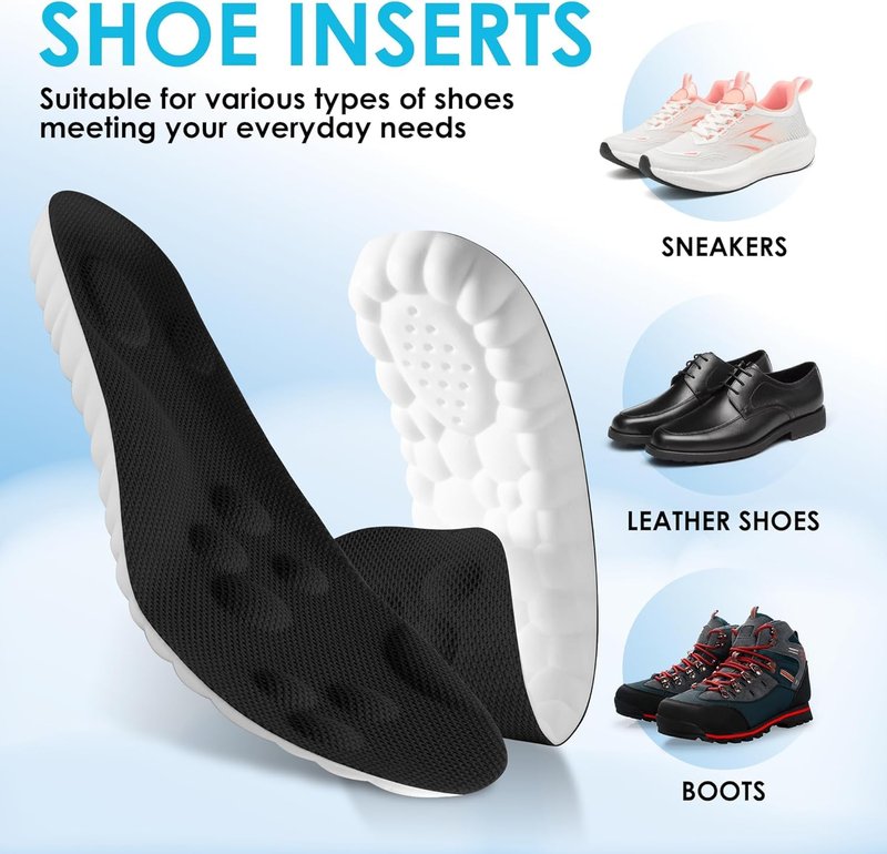 Orders My 4D Cloud Steppers Insoles for Men and Women - Shock Absorption Inserts, Soft Anti-Fatigue, Relieve Foot Pain, Memory Foam Insoles for Shoes, Boots & Sneakers Placed Recently by Me