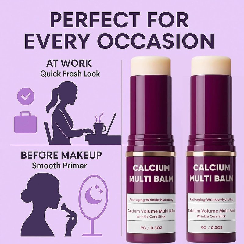 3Pcs Cemenrete Calcium Volume Multi Balm, Calcium Volume Multi Balm, Collagen Moisturing Stick, Intensive Repair & Moisturizing Cream, Firming Skin, Suitable for Face, Eyes & Neck