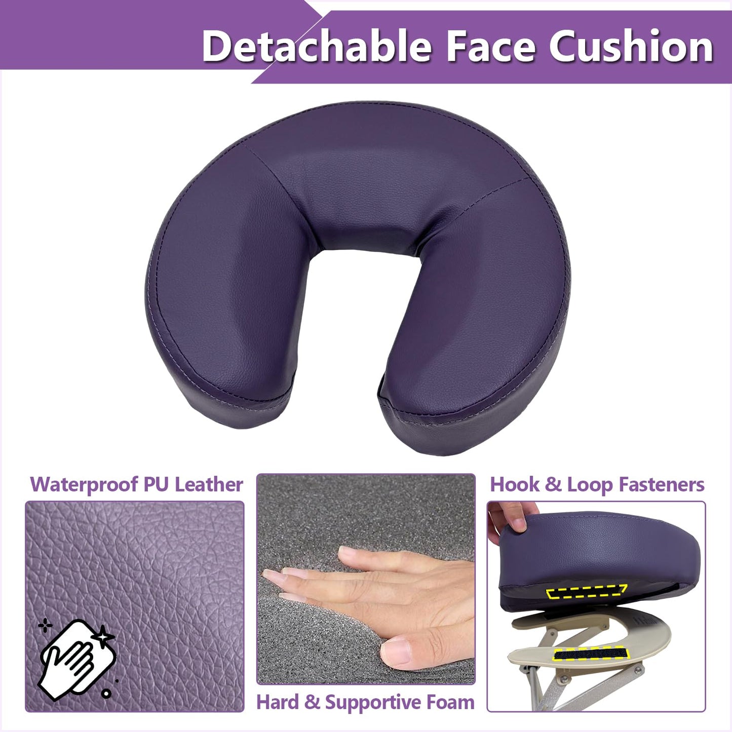 ZNALDP Massage Headrest for Bed, Adjustable Home Mattress Top Face Cradle Kit, Head Cushion for Massage Face Down, Quick Setup for Massage, Facial, Lash & Brow Services, Post Eye Surgery Recovery