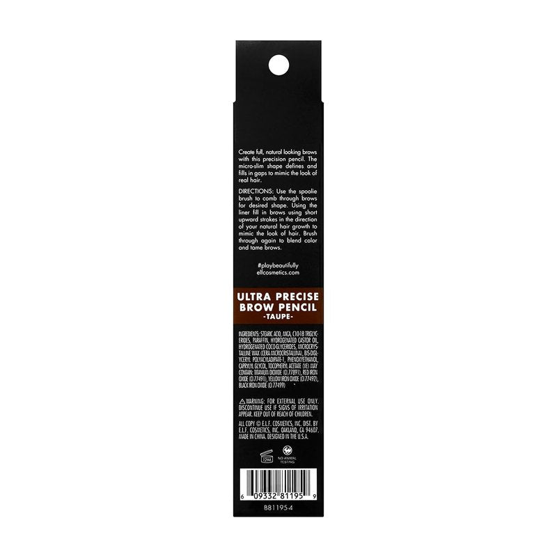 e.l.f. Ultra Precise Brow Pencil - Dual-Ended, Ultra Fine Tip for Defined Eyebrows | Vegan & Cruelty-Free, Taupe