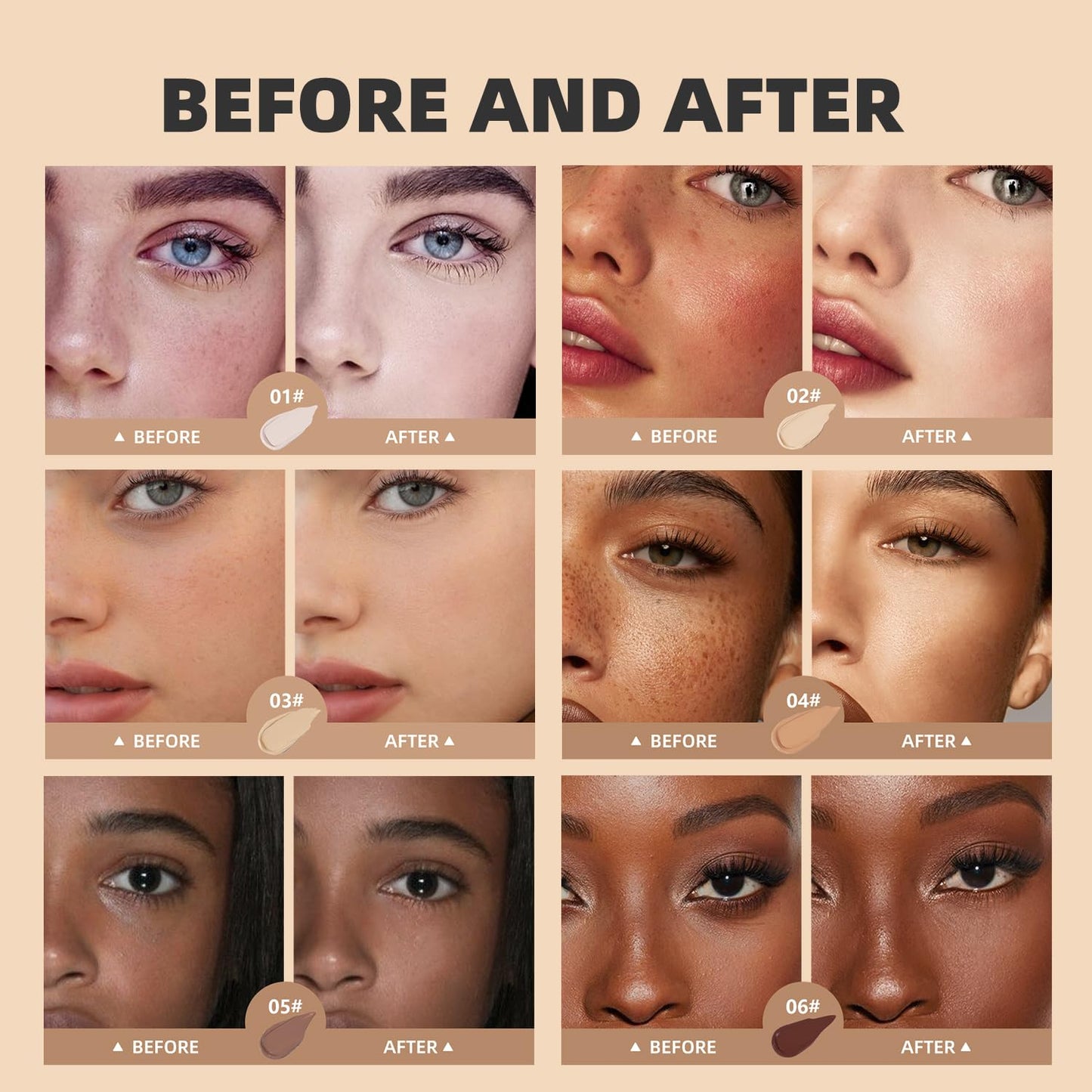 Young Vision Full Coverage Liquid Concealer - Waterproof Under Eye Corrector for Dark Circles & Blemishes | Fair Neutral